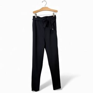 Buff Bunny VP Collection Pants Trousers Women XS Navy Tapered Belt Tie Pocket